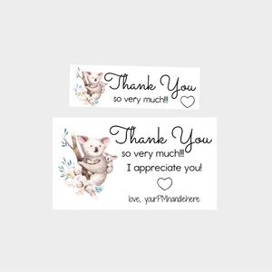 45. Koala Personalized Package Inserts | Stickers Bundle